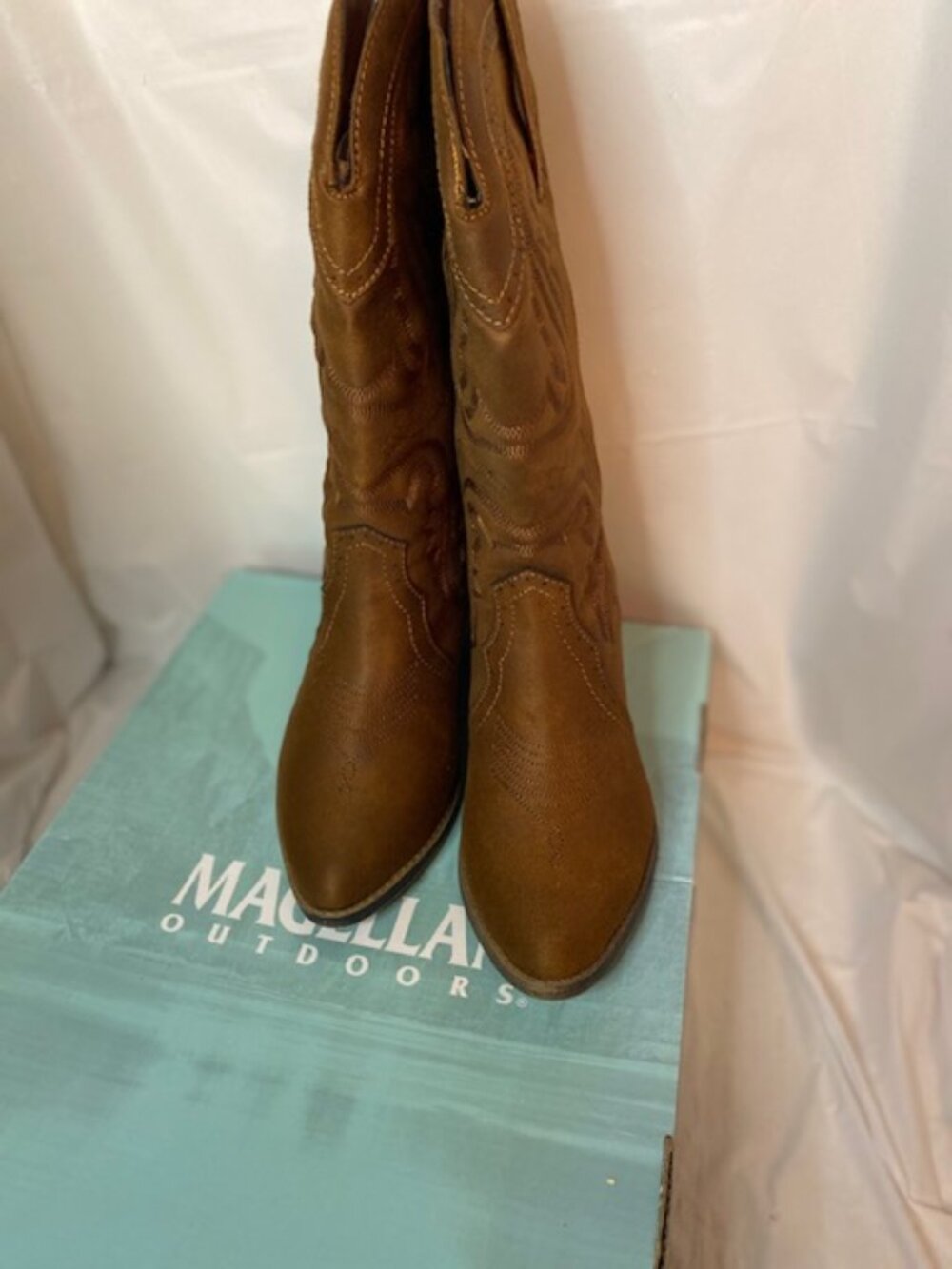 Magellan Outdoors Women’s Meredith II Western Cowgirl Boots – Brown, Size 7.5